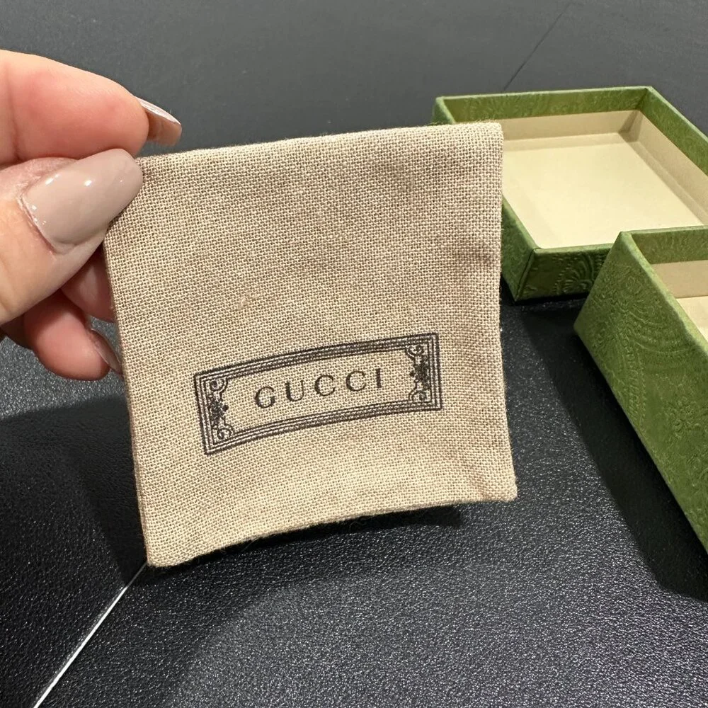 Gucci Sterling Silver Interlocked G Textured Key Ring (JB1368)
